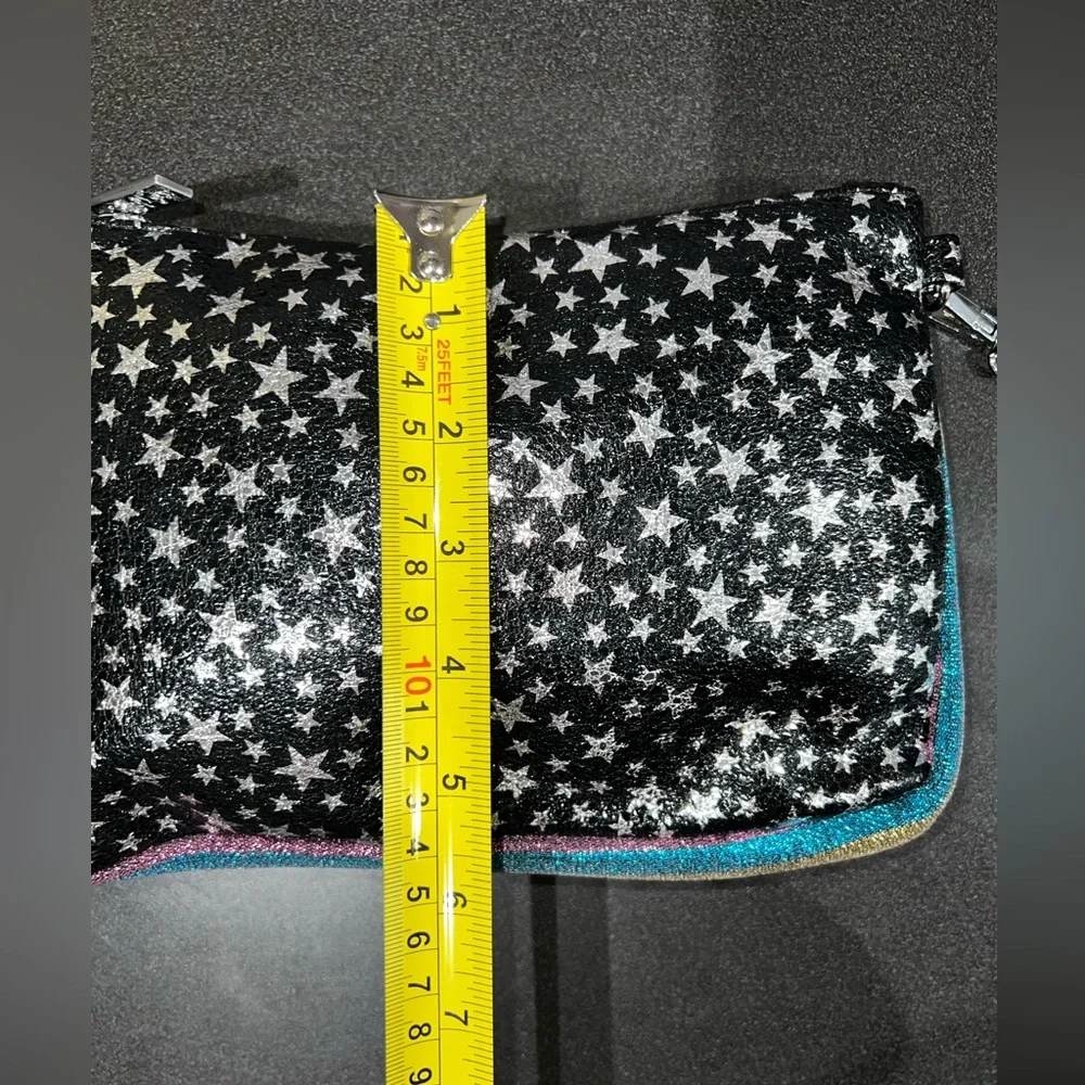 NWOT Bari Lynn wristlet makeup cosmetics bag pouch wallet rainbow shimmer shiny